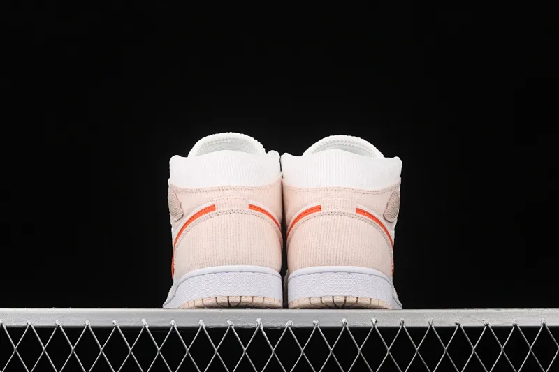 All categories Air Jordan Jordan series basketball shoes Air Jordan 1 Mid Air Jordan 1 Mid AJ1 Joe 1 corduroy orange Zhongbang basketball shoes DA8009-108